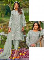 Organza Green Traditional Wear Emboidery Work Pakistani Suit